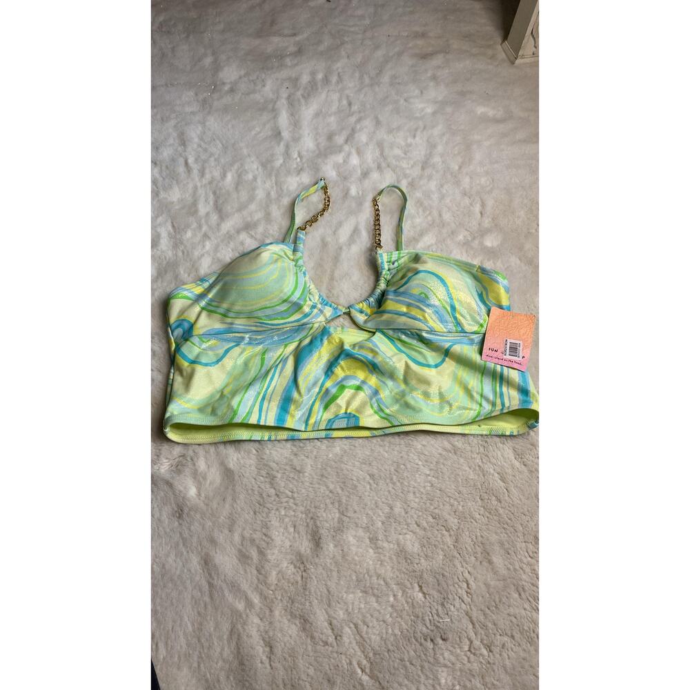 RIVER ISLAND Sun Shop Green Yellow Print Chain - Picture 2 of 8